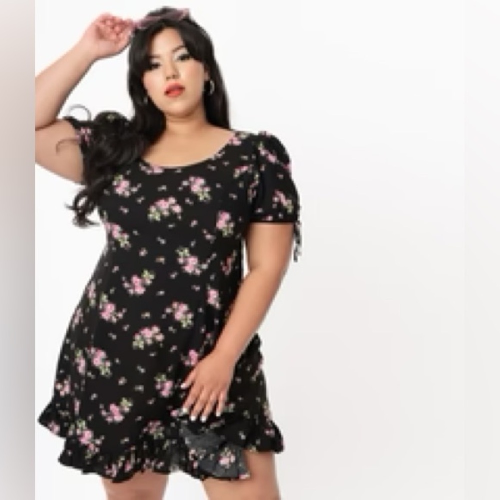 Hell Bunny Black Floral Mini Dress